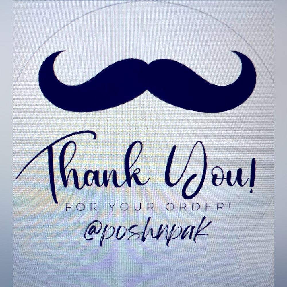 50 CUSTOM THANK YOU STICKERS with your Closet name- Mustache